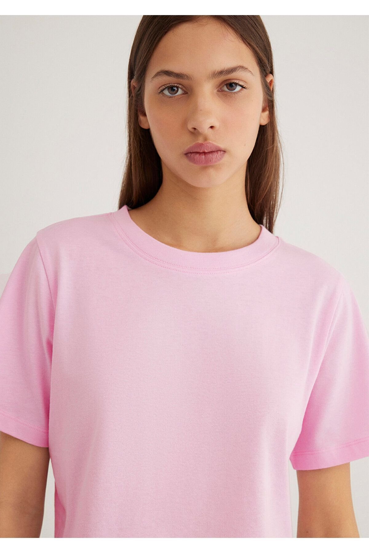 MAVİ KADIN KISA KOLLU CROP TİŞÖRT Lilac Sachet 1613072-71117