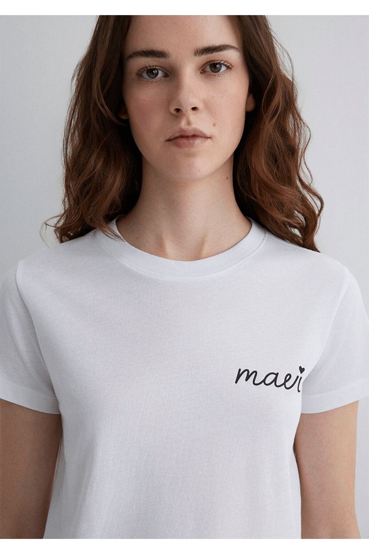 MAVİ KADIN KISA KOLLU LOGO TİŞÖRT Beyaz 1612962-620