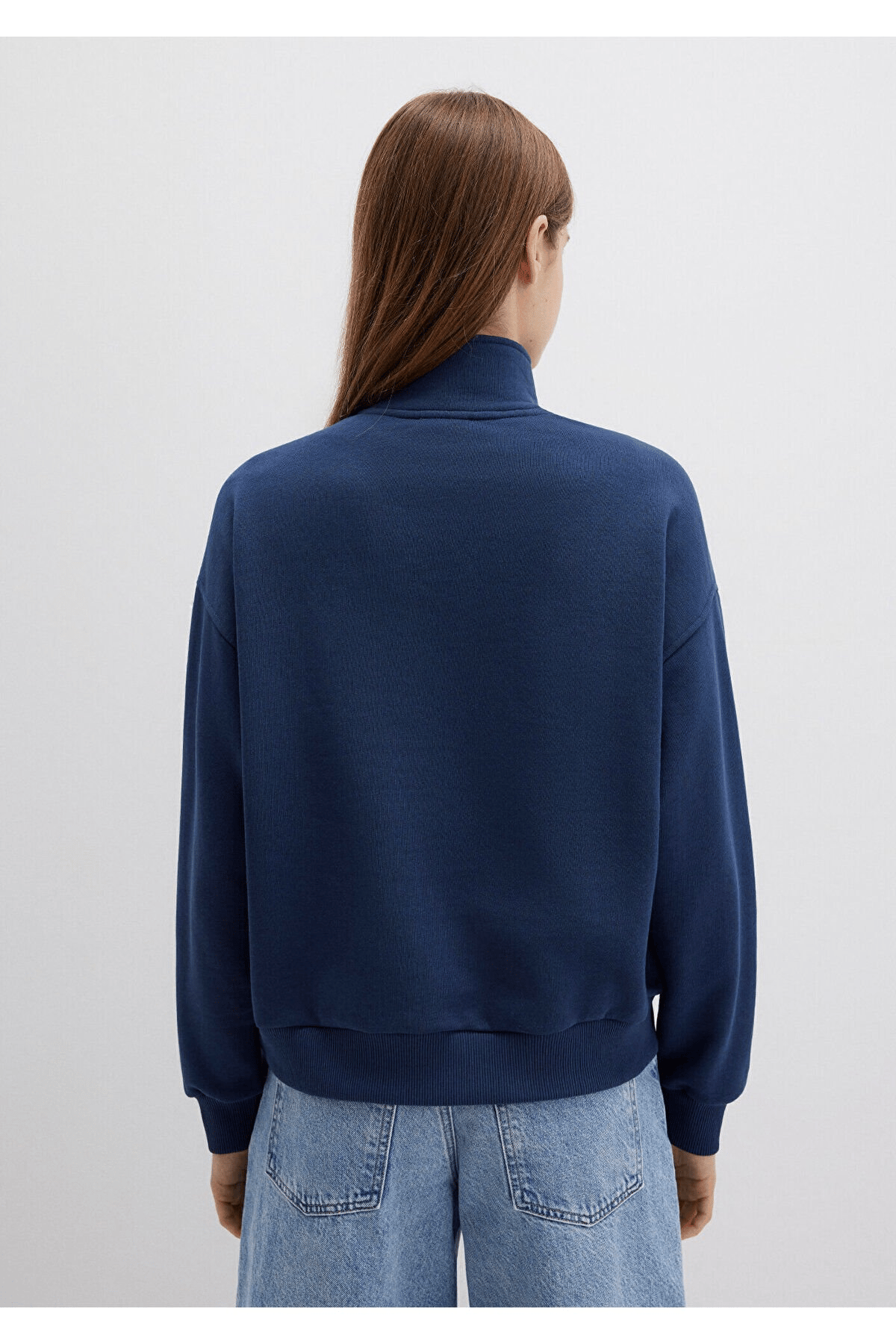 MAVİ KADIN LOGO BASKILI SWEATSHIRT Koyu Lacivert 1S10373-70488