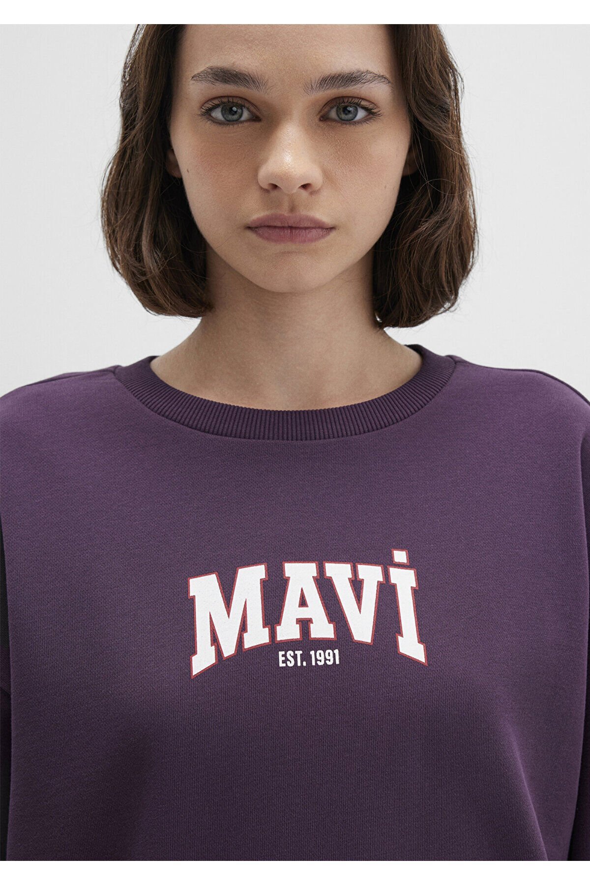 MAVİ KADIN LOGO BASKILI SWEATSHIRT Plum Perfect 1S10372-70635