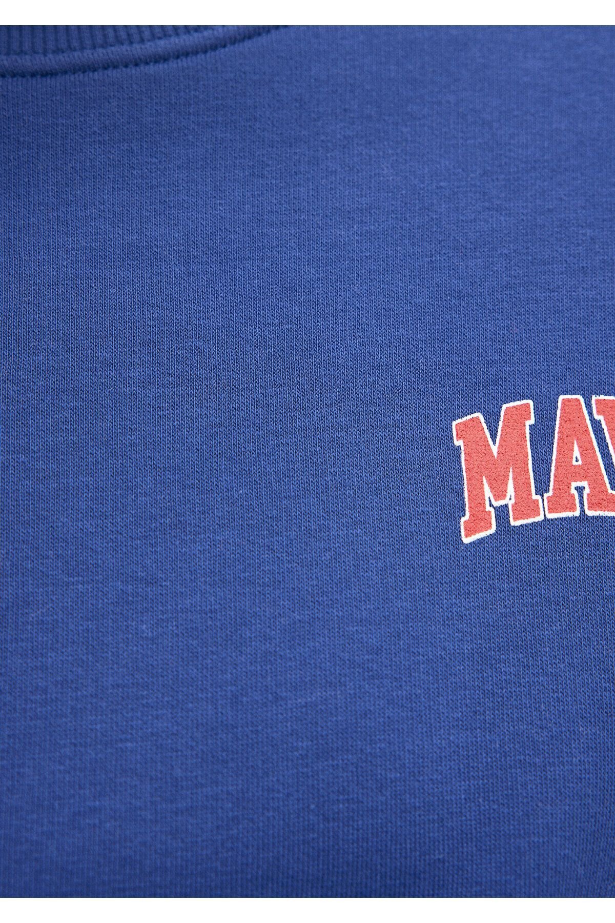 MAVİ KADIN LOGO KISA SWEATSHIRT Koyu Saks Mavi 1611601-70722