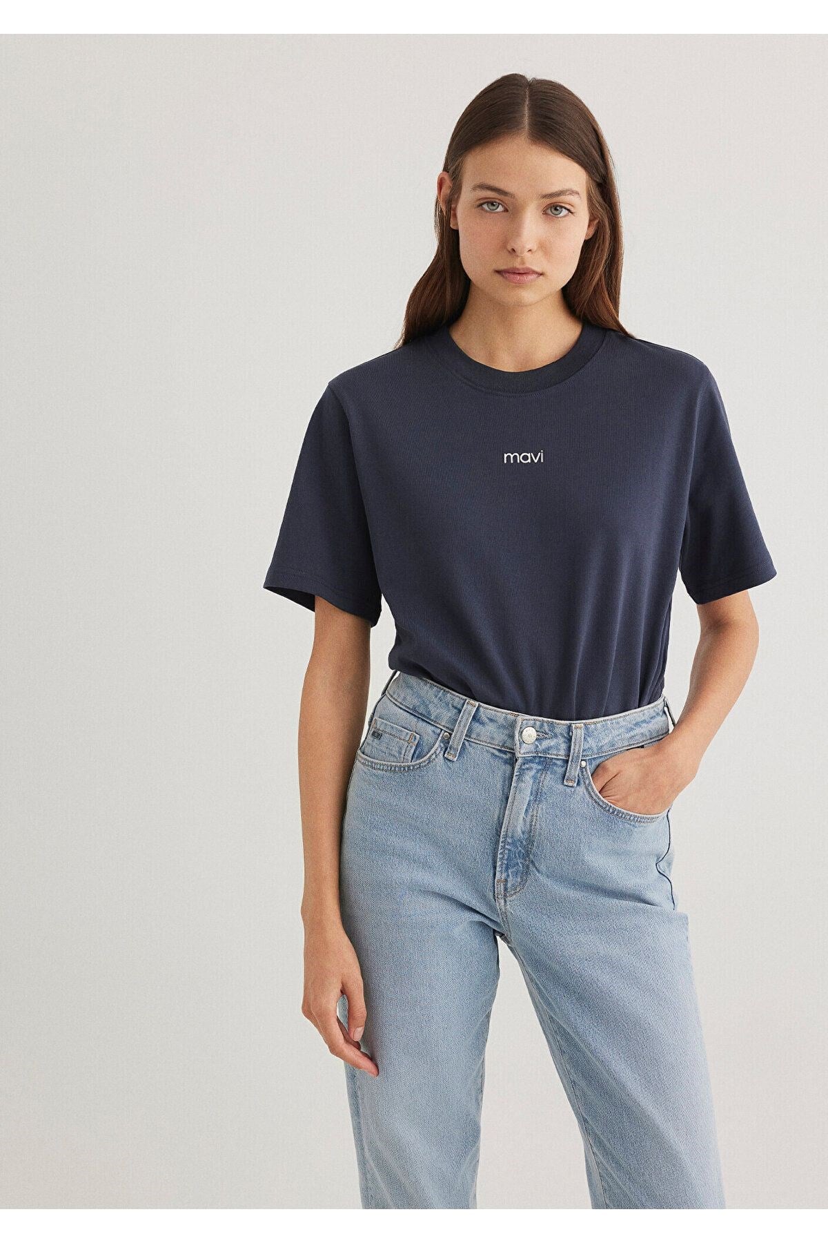 MAVİ KADIN LOGO T-SHIRT Gece Mavisi 1612829-85315