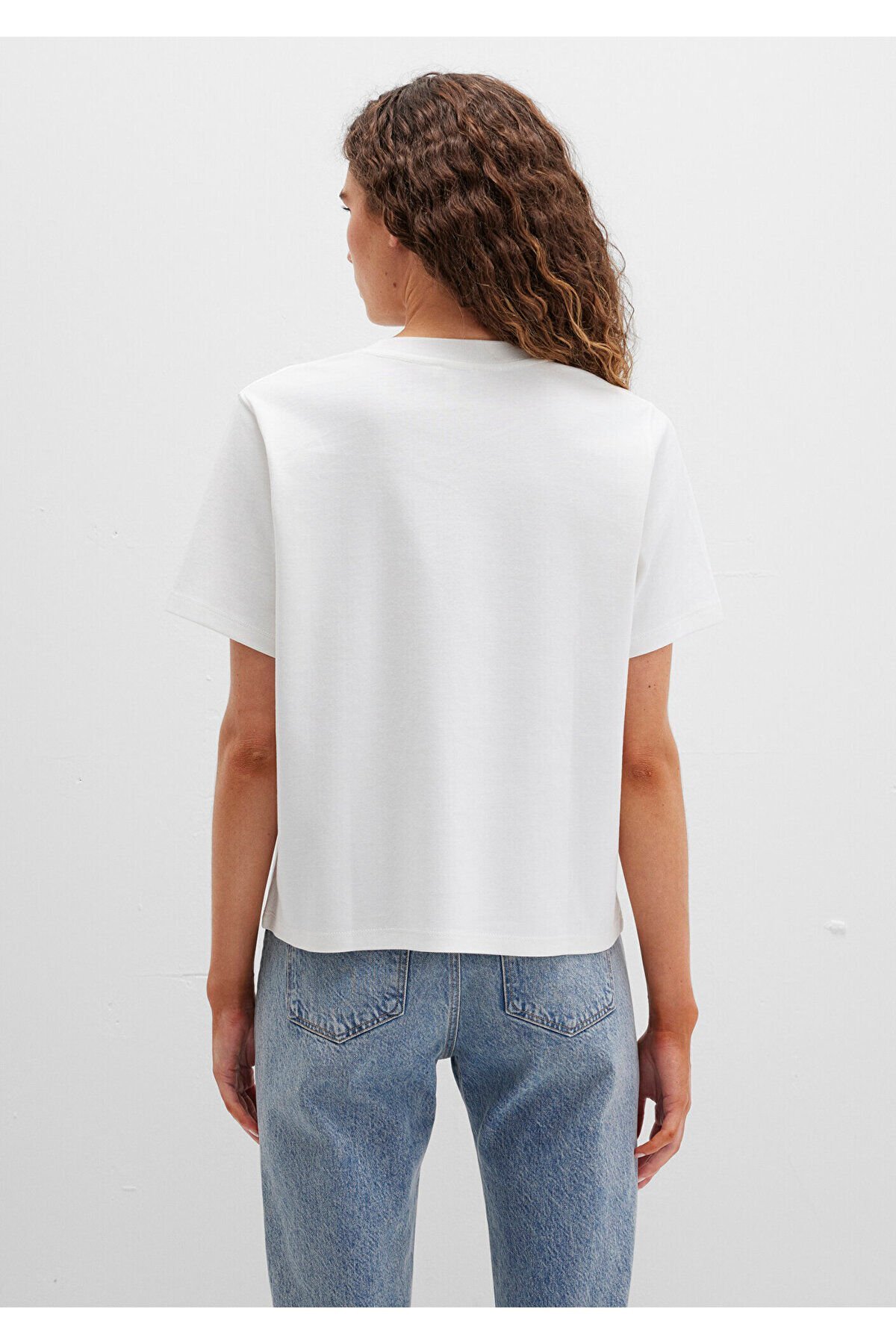 MAVİ KADIN LOGO T-SHIRT Hindistan Cevizi 1612829-80194