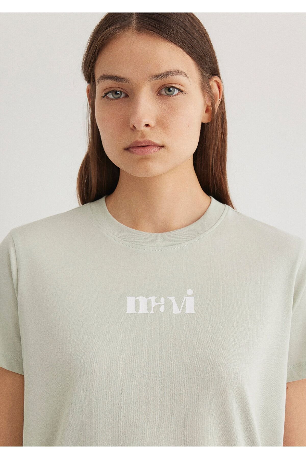 MAVİ KADIN LOGO TIŞORT Sis Yeşil 1612241-70148