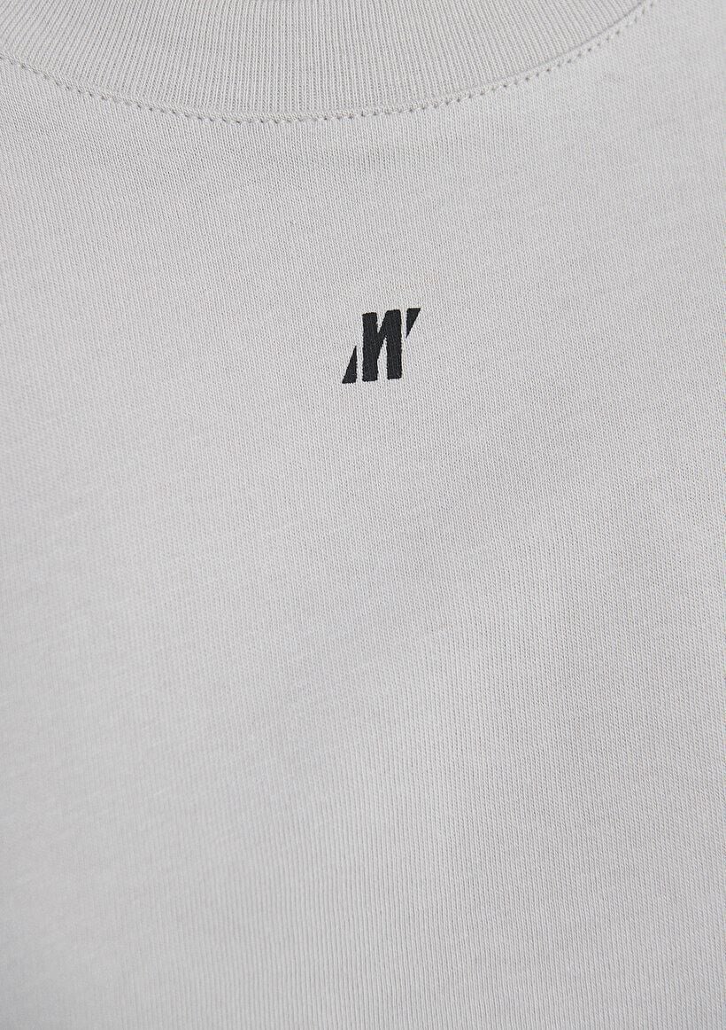 MAVİ KADIN M BASKILI CROP Buz Gri 1611597-70079