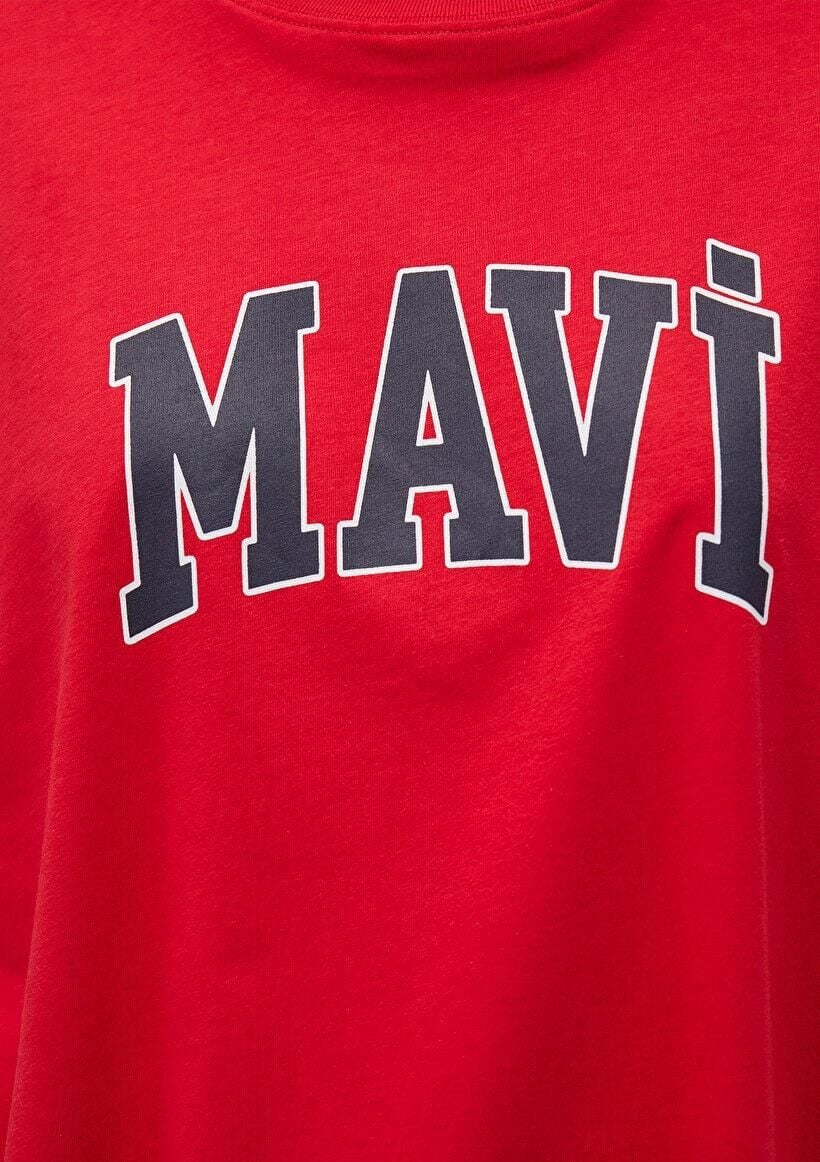 MAVİ KADIN MAVİ BASKILI TİŞÖRT Acı Kırmızı 1600843-82054