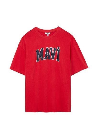 MAVİ KADIN MAVİ BASKILI TİŞÖRT Acı Kırmızı 1600843-82054