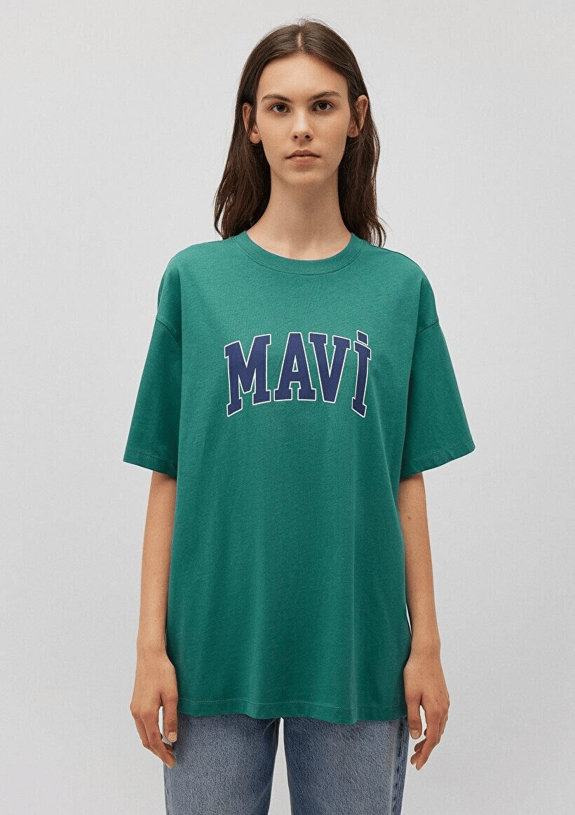 MAVİ KADIN MAVİ BASKILI TİŞÖRT Antique Green 1600843-71918