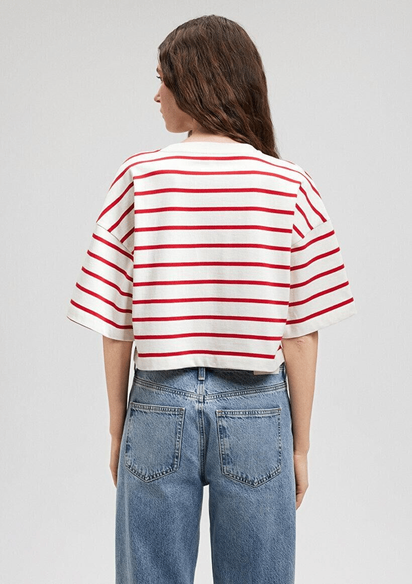 MAVİ KADIN MAVİ BASKILI TİŞÖRT Barbados Cherry Stri 1612227-86680