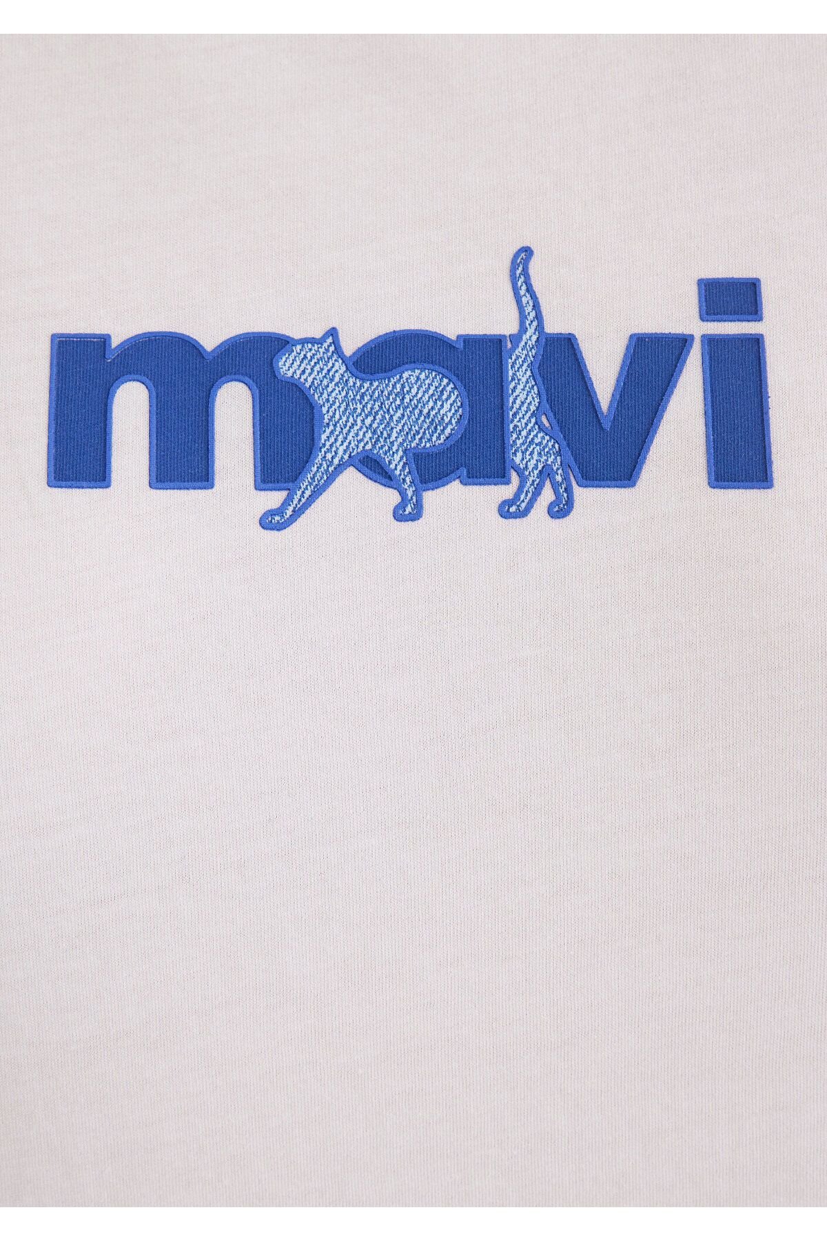 MAVİ KADIN MAVİ BASKILI TİŞÖRT Beyaz 1613287-620