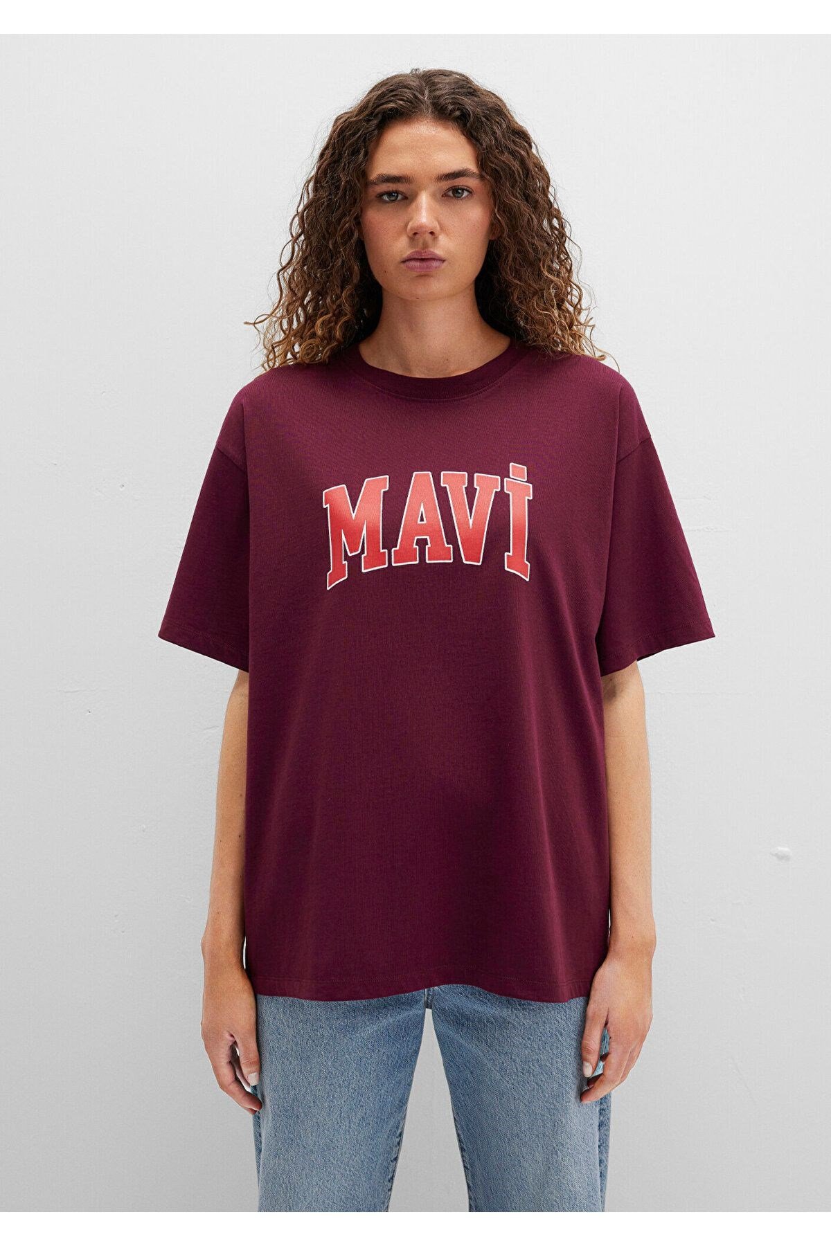 MAVİ KADIN MAVİ BASKILI TİŞÖRT Maroon Banner 1600843-90705