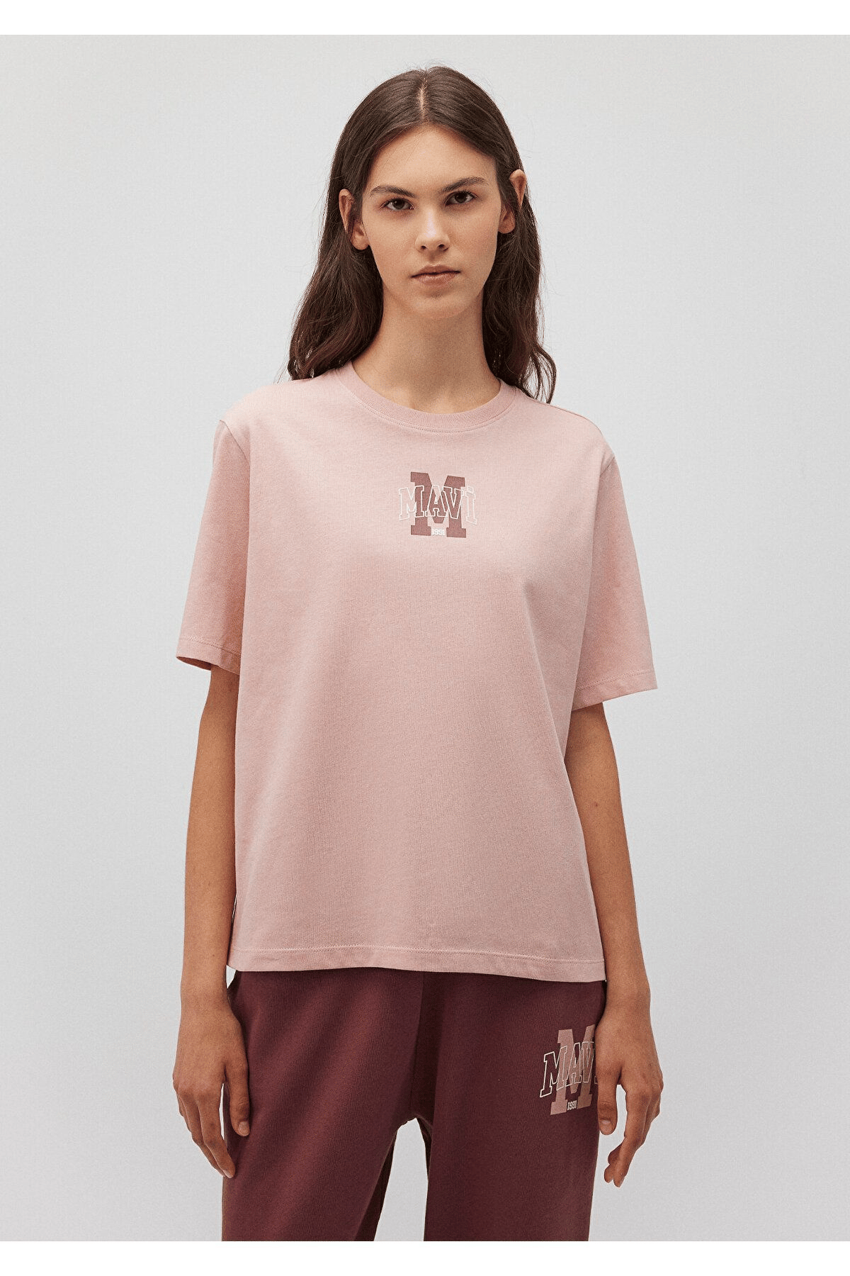 MAVİ KADIN MAVİ BASKILI TİŞÖRT Misty Rose 1612633-71164
