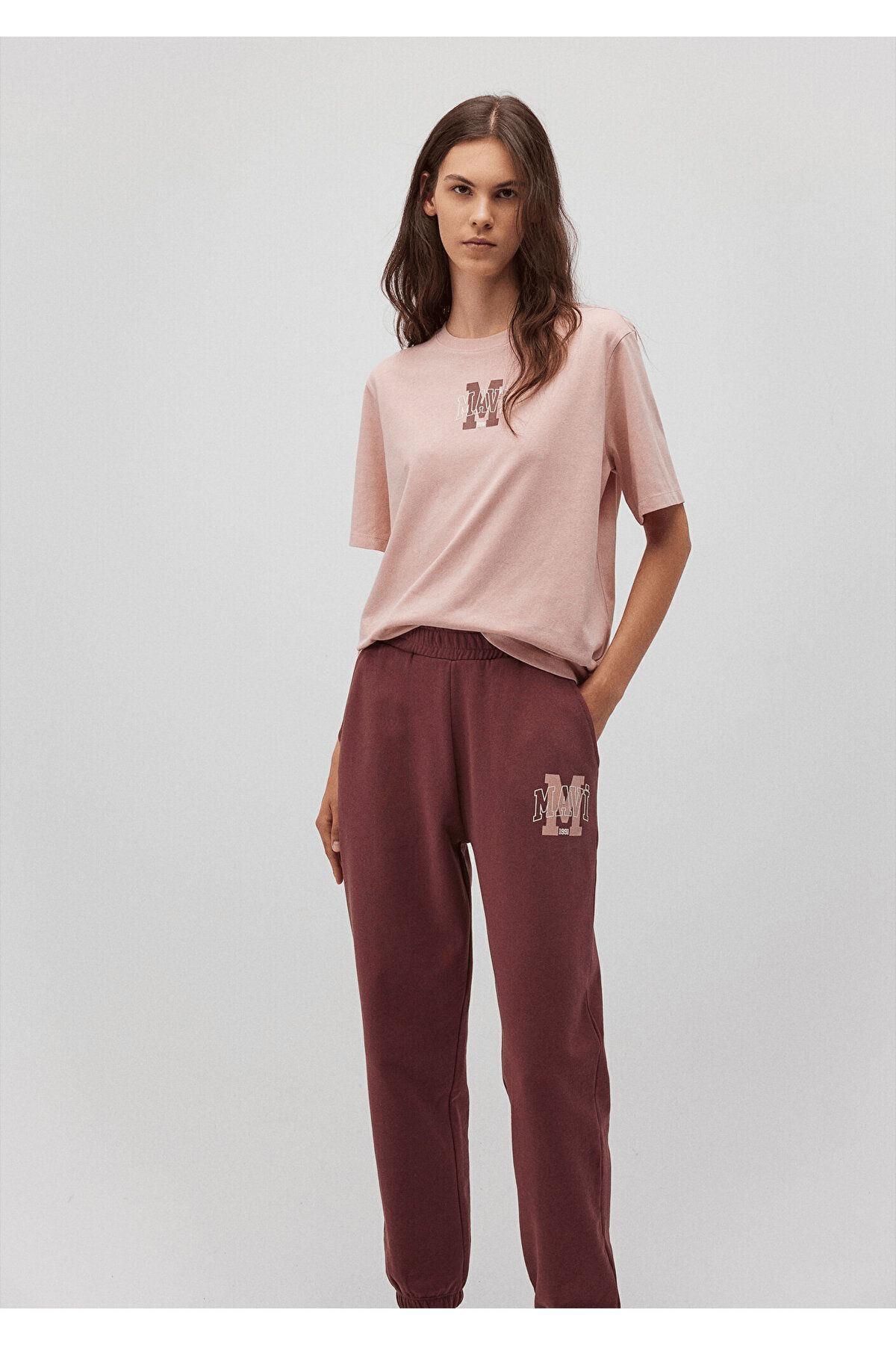 MAVİ KADIN MAVİ BASKILI TİŞÖRT Misty Rose 1612633-71164