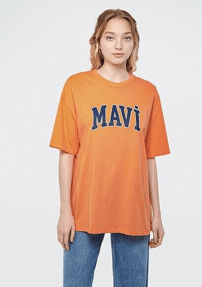 MAVİ KADIN MAVİ BASKILI TİŞÖRT Mock Orange 1600843-71407