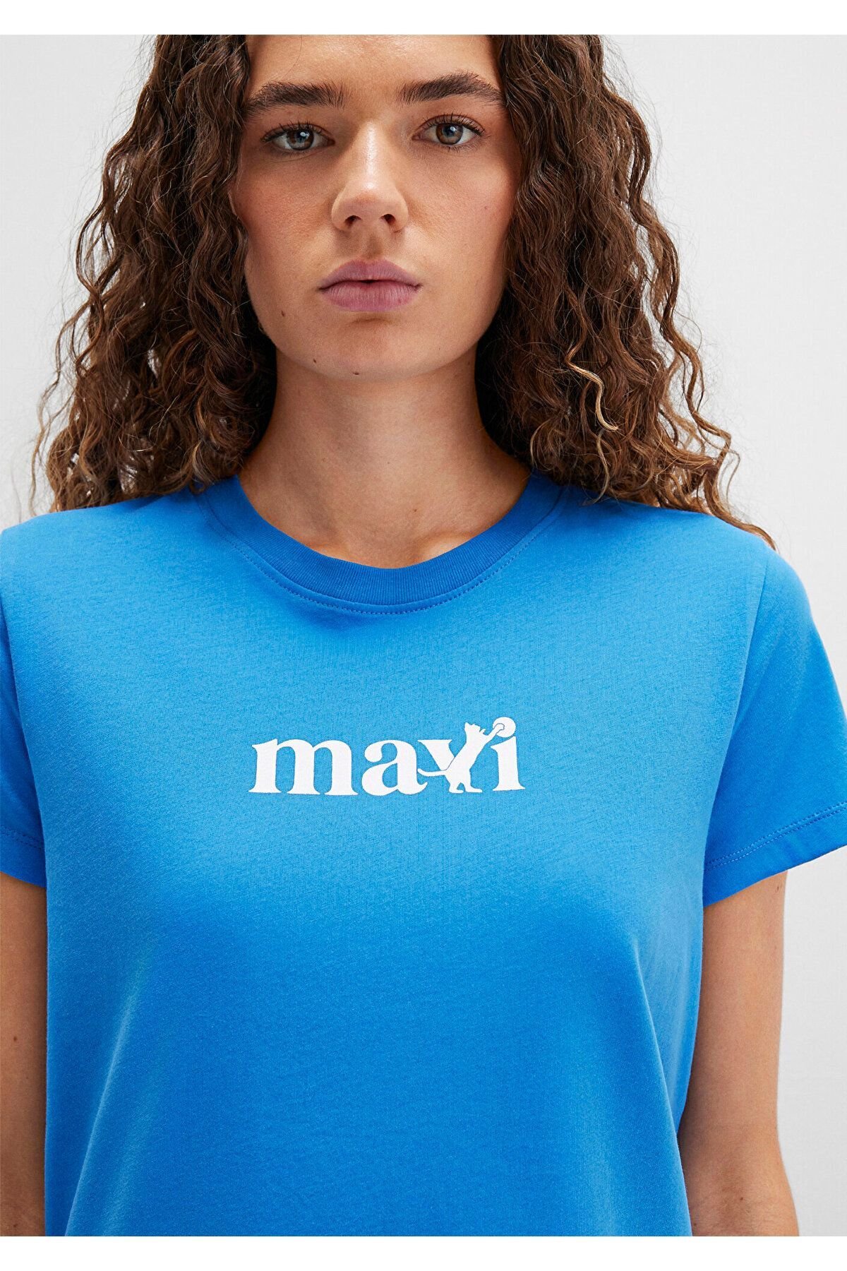 MAVİ KADIN MAVİ BASKILI TİŞÖRT PALACE BLUE 1613388-70902