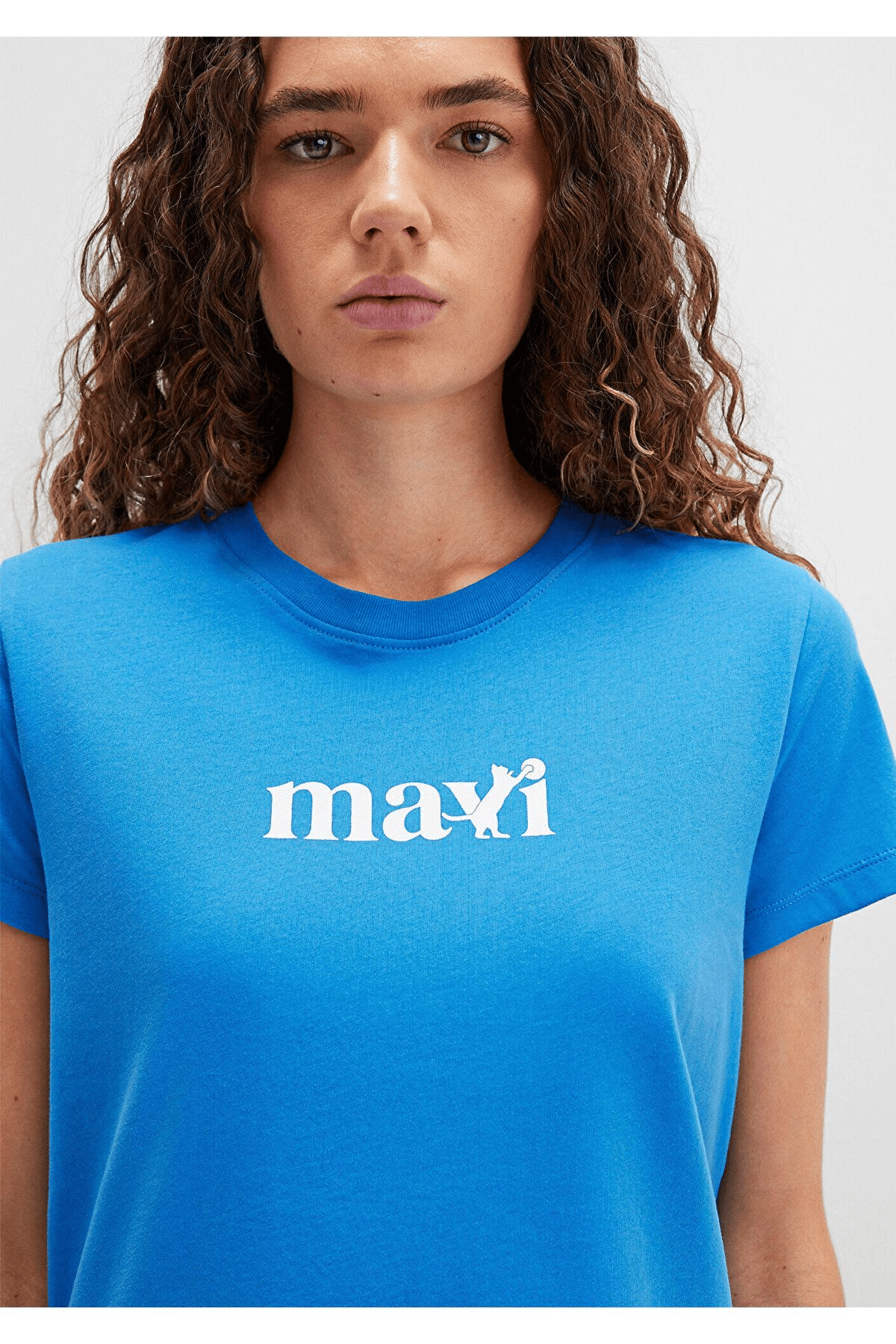 MAVİ KADIN MAVİ BASKILI TİŞÖRT PALACE BLUE 1613388-70902