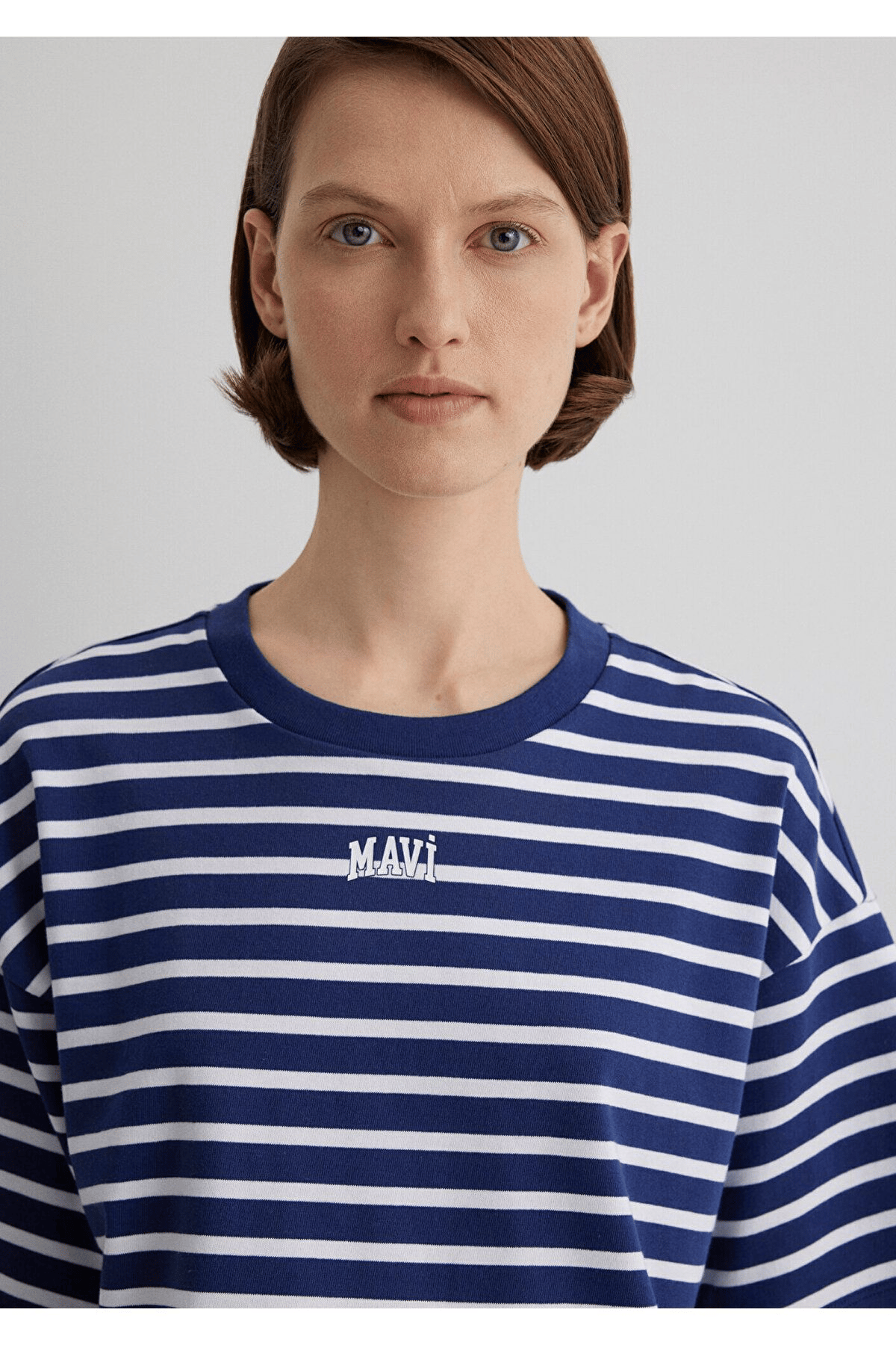 MAVİ KADIN MAVI BASKILI TİŞÖRT Patriot Blue Stripe 1612228-86681