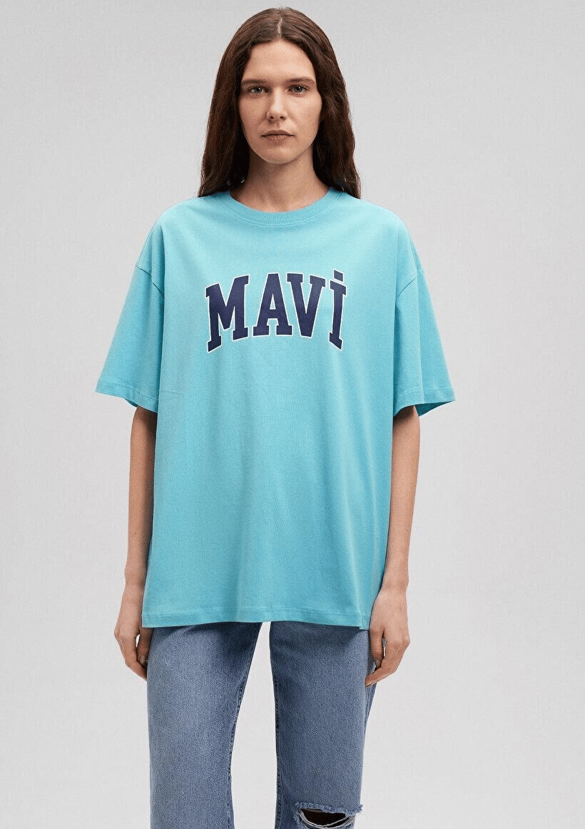 MAVİ KADIN MAVİ BASKILI TİŞÖRT Su Mavisi 1600843-71463