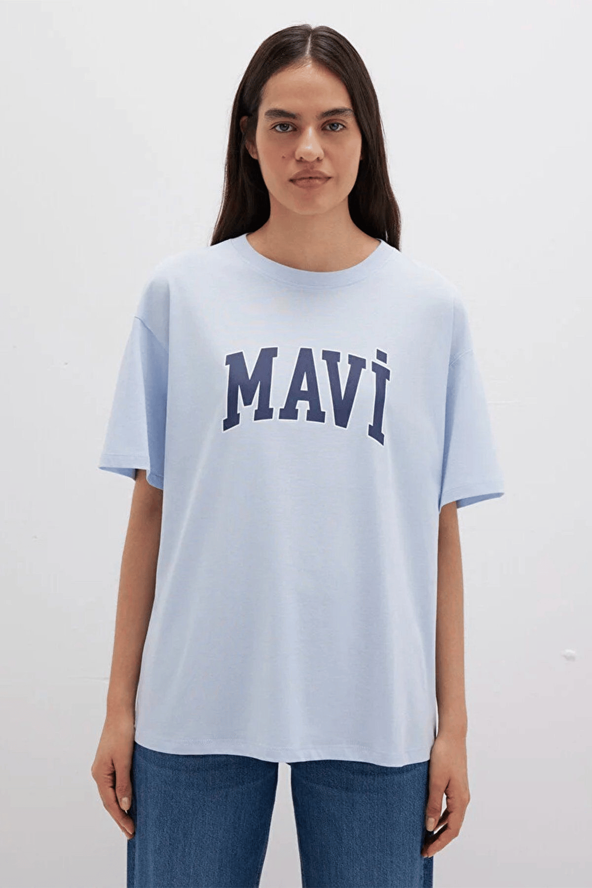 MAVİ KADIN MAVİ BASKILI TİŞÖRT Uçuk Mavi 1600843-70717