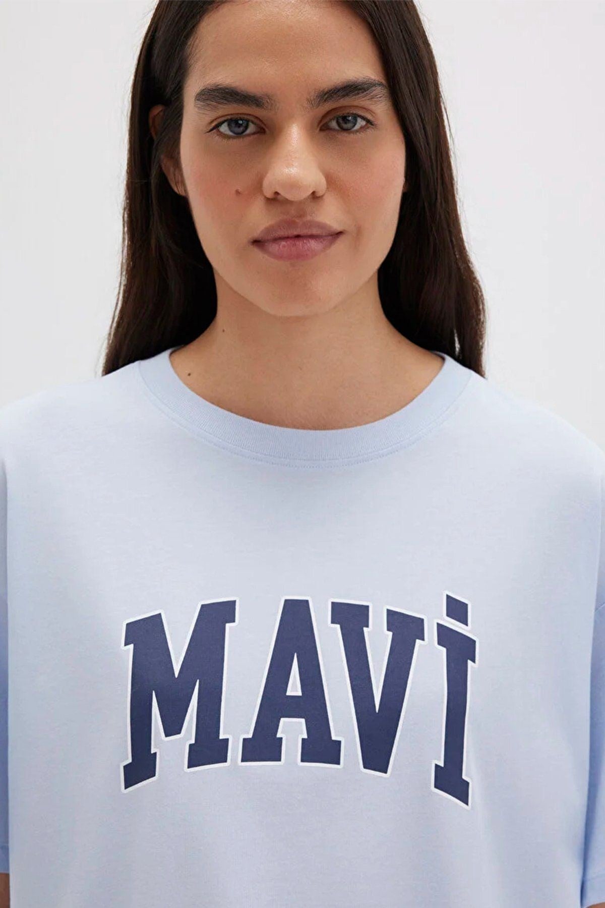 MAVİ KADIN MAVİ BASKILI TİŞÖRT Uçuk Mavi 1600843-70717