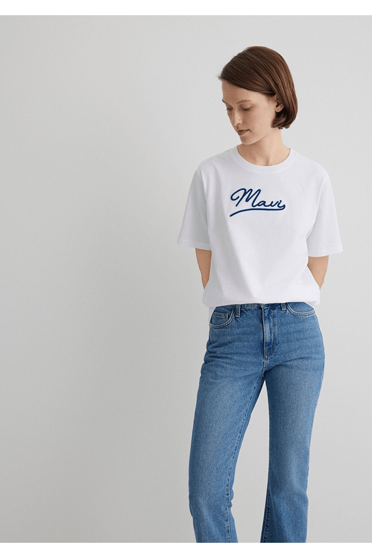 MAVİ KADIN MAVI JEANS BASKILI TİŞÖRT BEYAZ 1612421-620