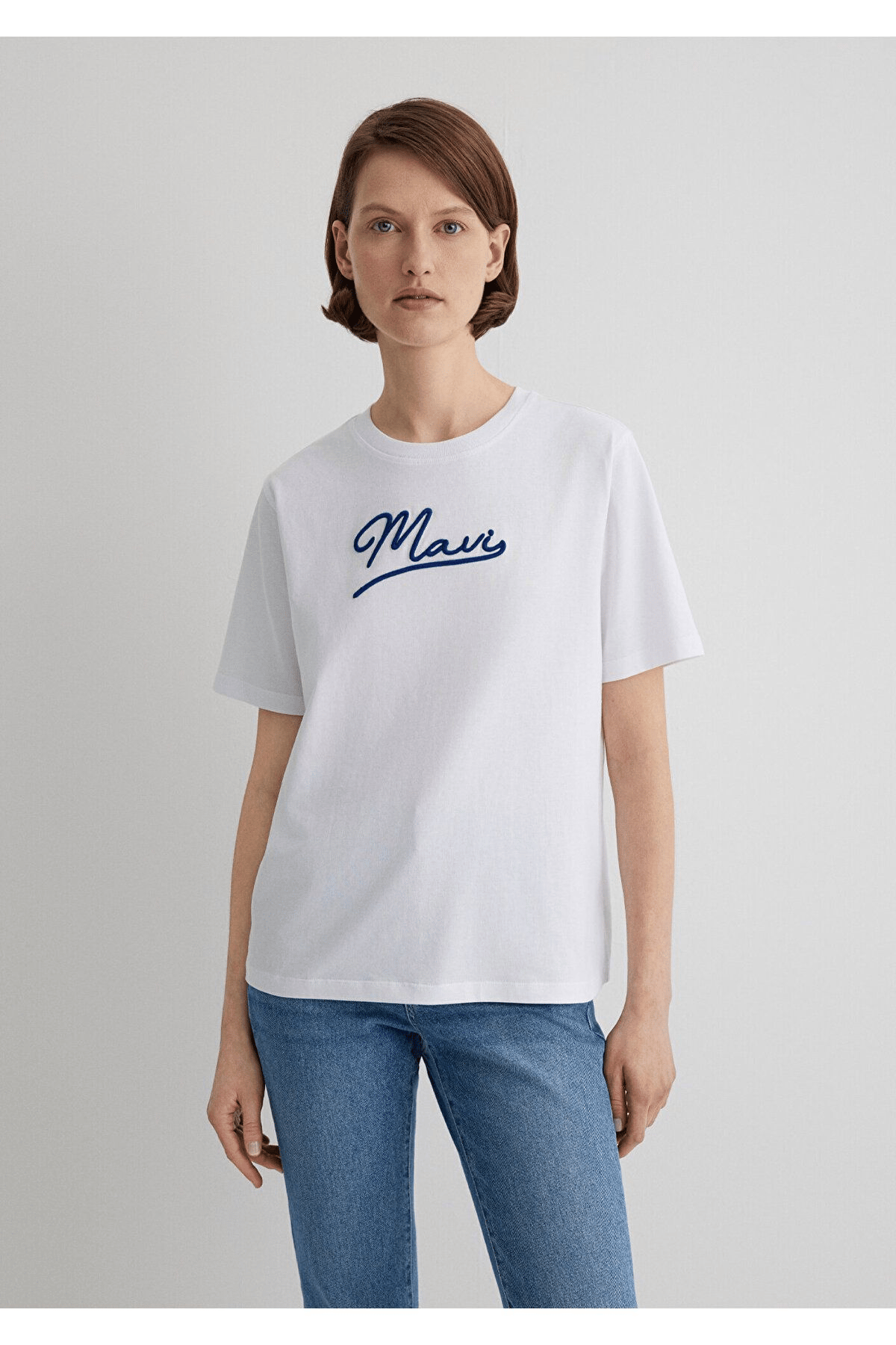 MAVİ KADIN MAVI JEANS BASKILI TİŞÖRT BEYAZ 1612421-620