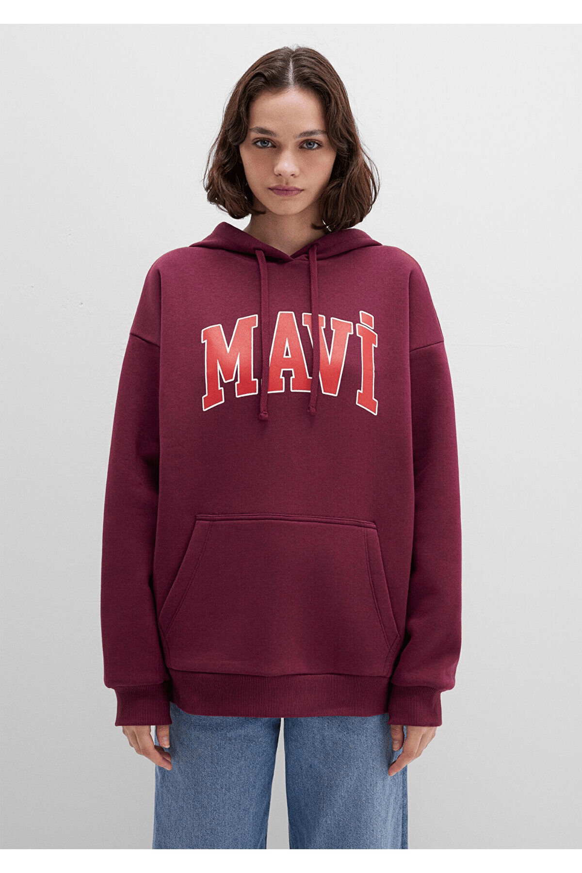 MAVİ KADIN MAVİ LOGO KAPÜŞONLU SWEATSHIRT Maroon Ba 1600361-90705