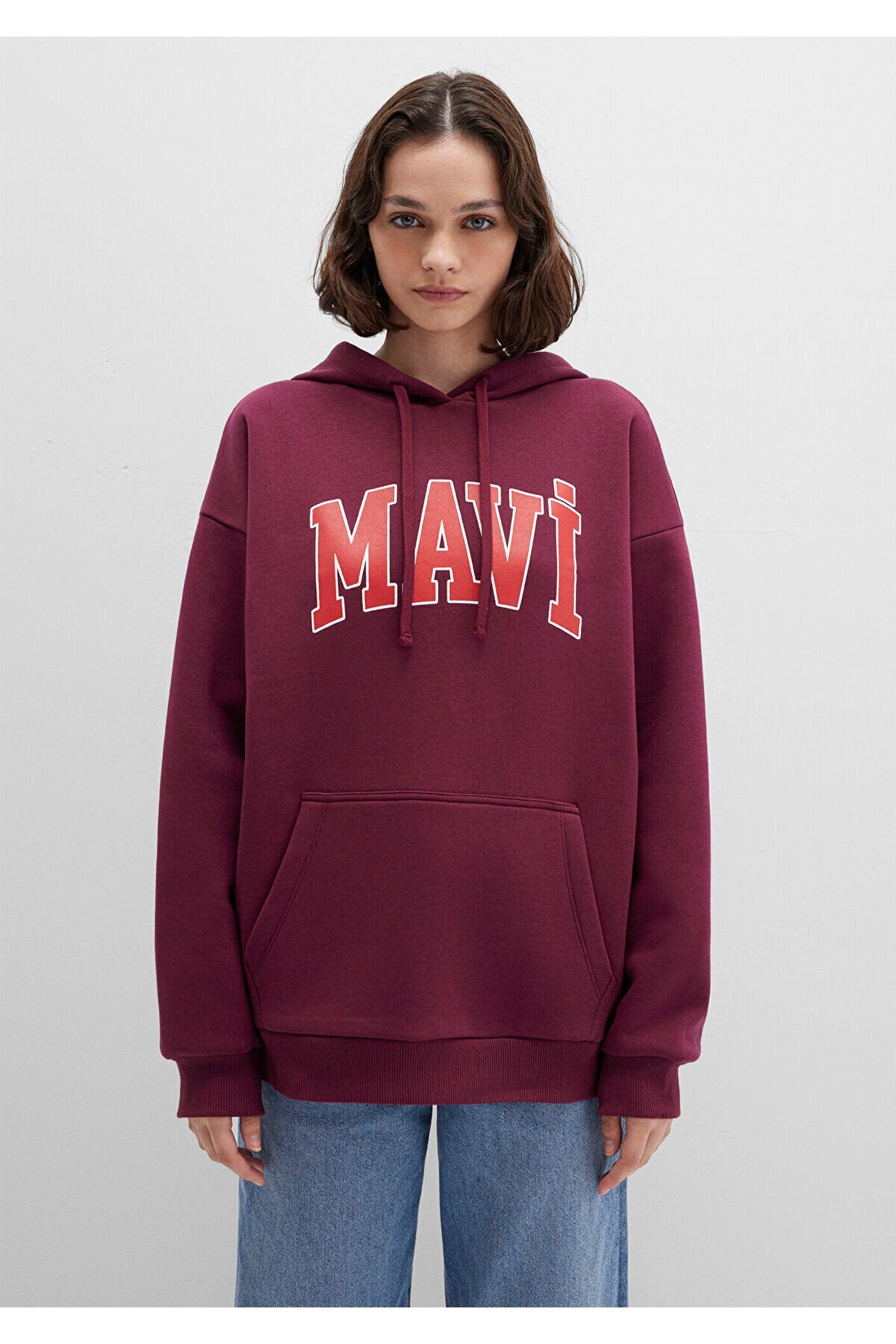 MAVİ KADIN MAVİ LOGO KAPÜŞONLU SWEATSHIRT Maroon Ba 1600361-90705