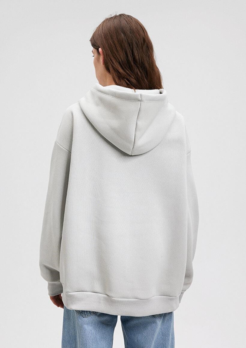 MAVİ KADIN MAVİ LOGO KAPÜŞONLU SWEATSHIRT Açık Gri 1600361-34322