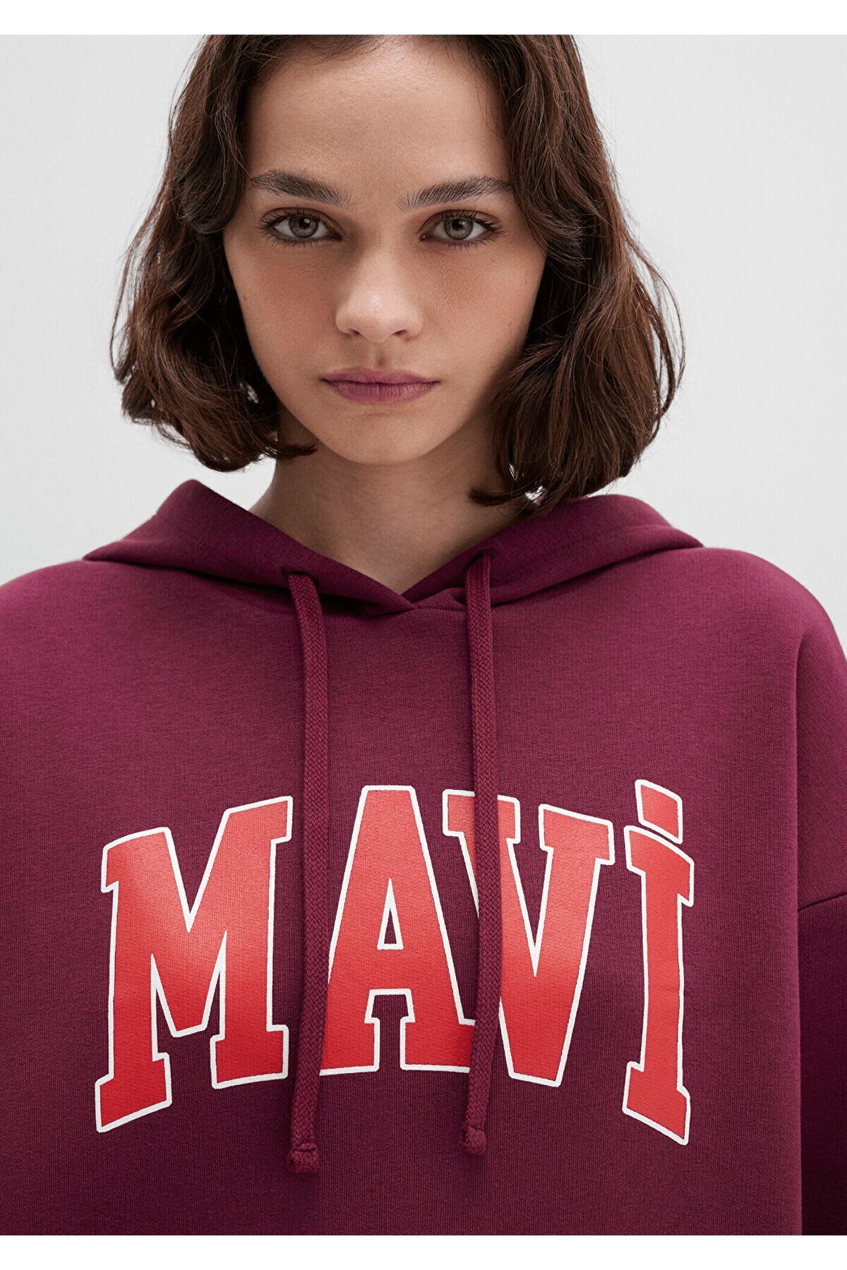 MAVİ KADIN MAVİ LOGO KAPÜŞONLU SWEATSHIRT Maroon Ba 1600361-90705