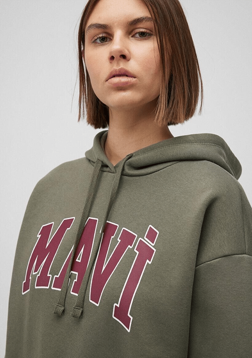 MAVİ KADIN MAVİ LOGO KAPÜŞONLU SWEATSHIRT Haki 1600361-71581