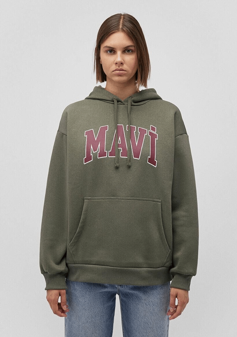 MAVİ KADIN MAVİ LOGO KAPÜŞONLU SWEATSHIRT Haki 1600361-71581
