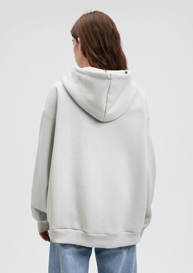 MAVİ KADIN MAVİ LOGO KAPÜŞONLU SWEATSHIRT Açık Gri 1600361-34322