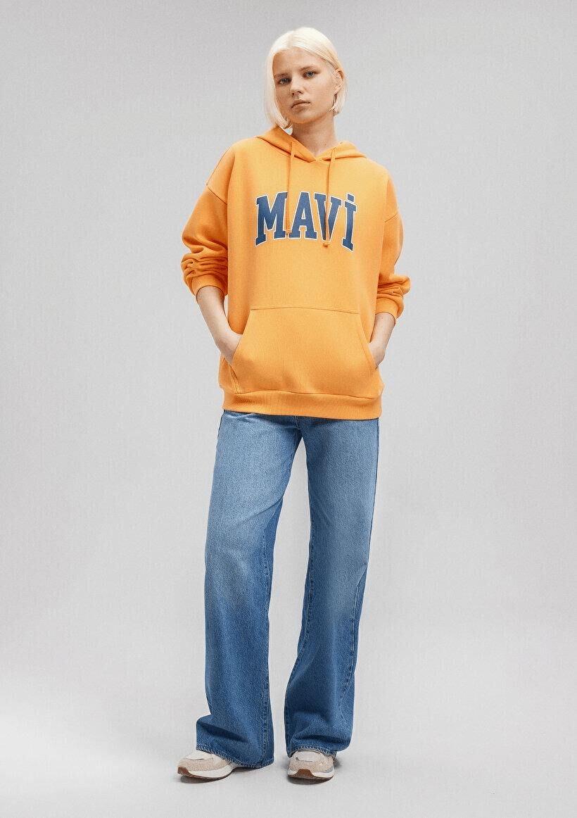 MAVİ KADIN MAVİ LOGO KAPÜŞONLU SWEATSHIRT Mock Oran 1600361-71407