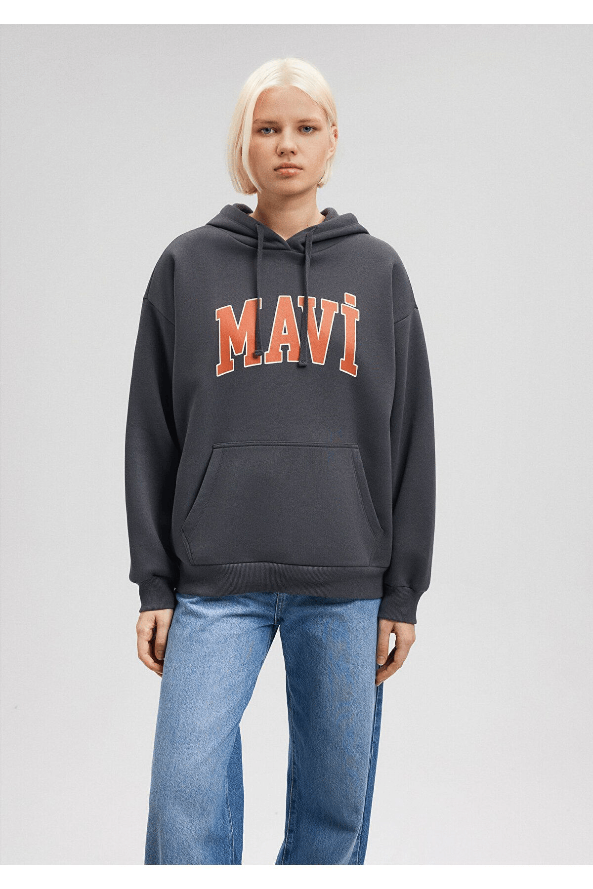 MAVİ KADIN MAVİ LOGO KAPÜŞONLU SWEATSHIRT Antrasit 1600361-80106