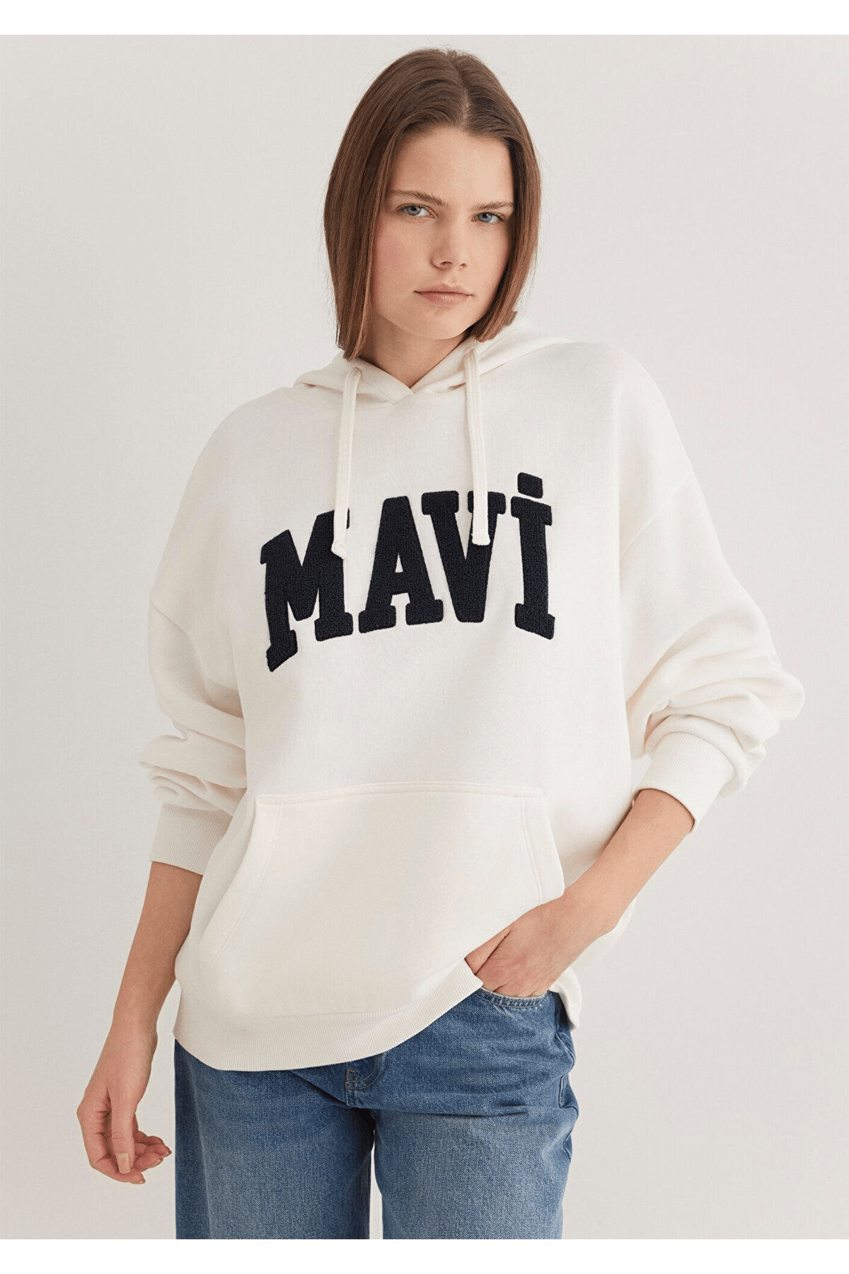 MAVİ KADIN MAVİ LOGO SWEATSHIRT Hindistan Cevizi 1S10175-80194