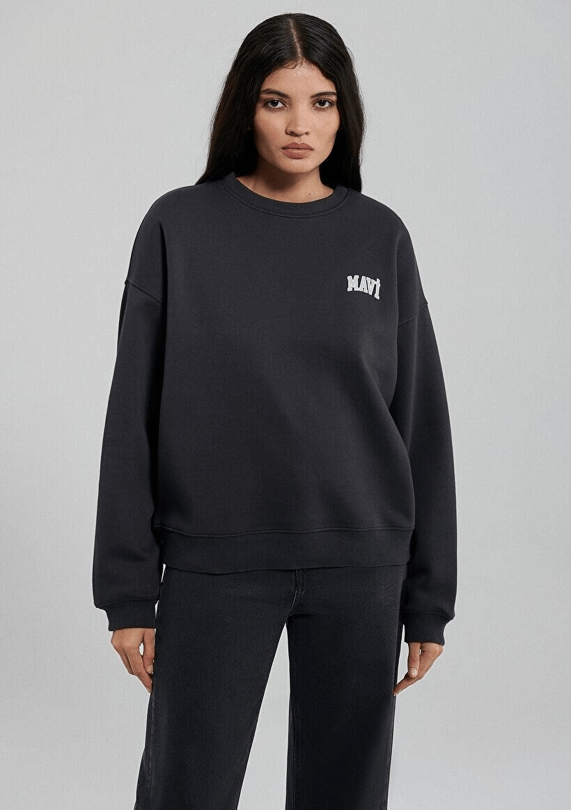 MAVİ KADIN MAVİ LOGO SWEATSHIRT Koyu Antrasit 1611600-82185