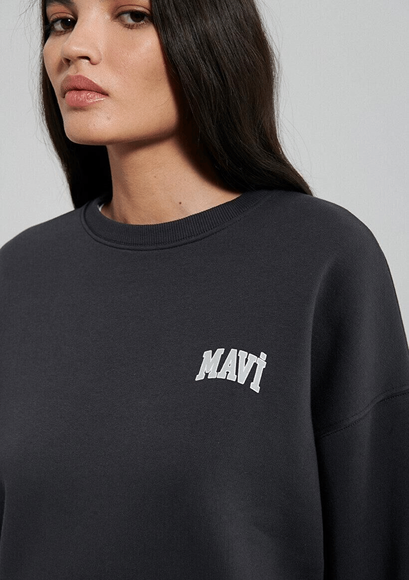 MAVİ KADIN MAVİ LOGO SWEATSHIRT Koyu Antrasit 1611600-82185