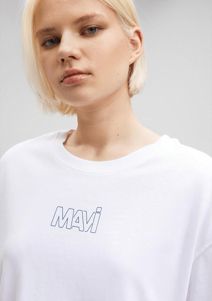 MAVİ KADIN MAVİ LOGO TİŞÖRT Beyaz 1611592-620