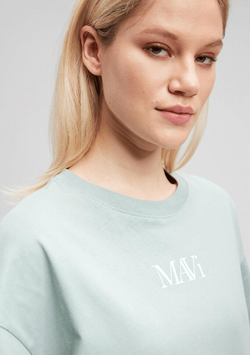 MAVİ KADIN MAVİ LOGO TSHIRT Küf Yeşili 1611593-71787