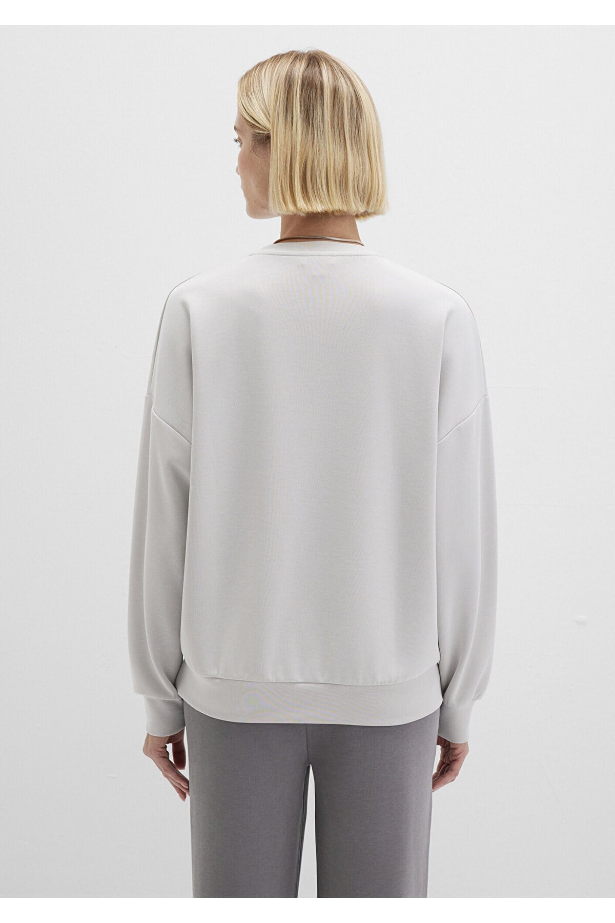 MAVİ KADIN OVERSİZE SWEATSHIRT Açık Gri 168837-70074