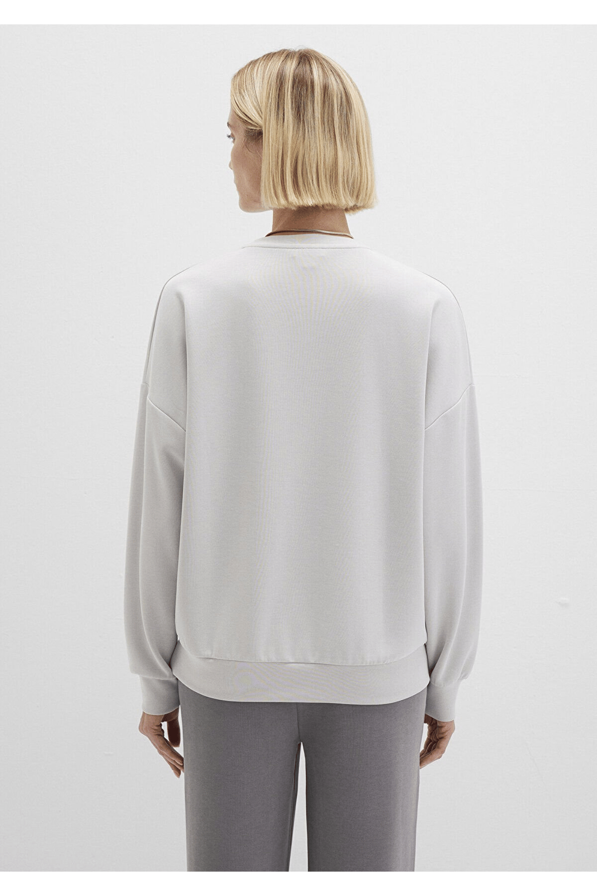 MAVİ KADIN OVERSİZE SWEATSHIRT Açık Gri 168837-70074