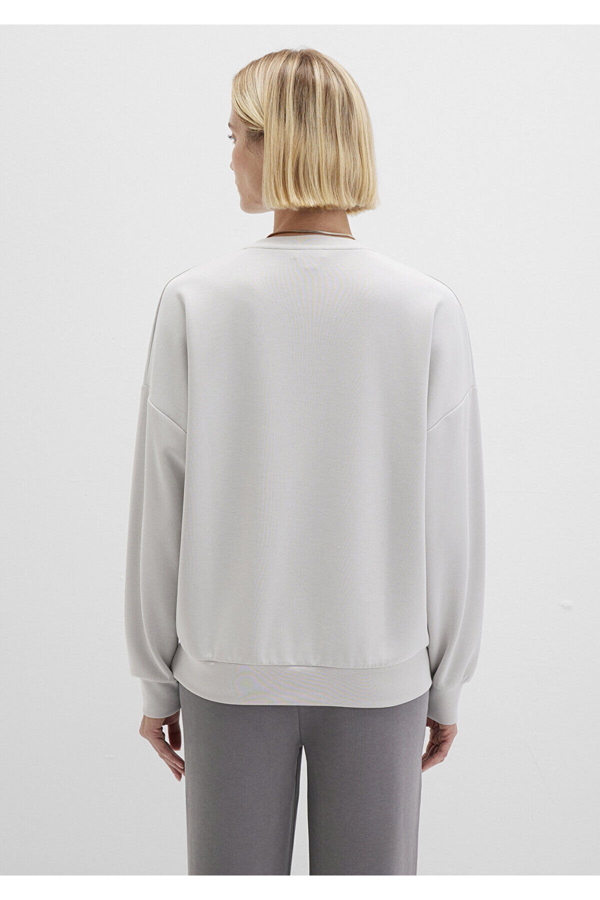 MAVİ KADIN OVERSİZE SWEATSHIRT Açık Gri 168837-70074