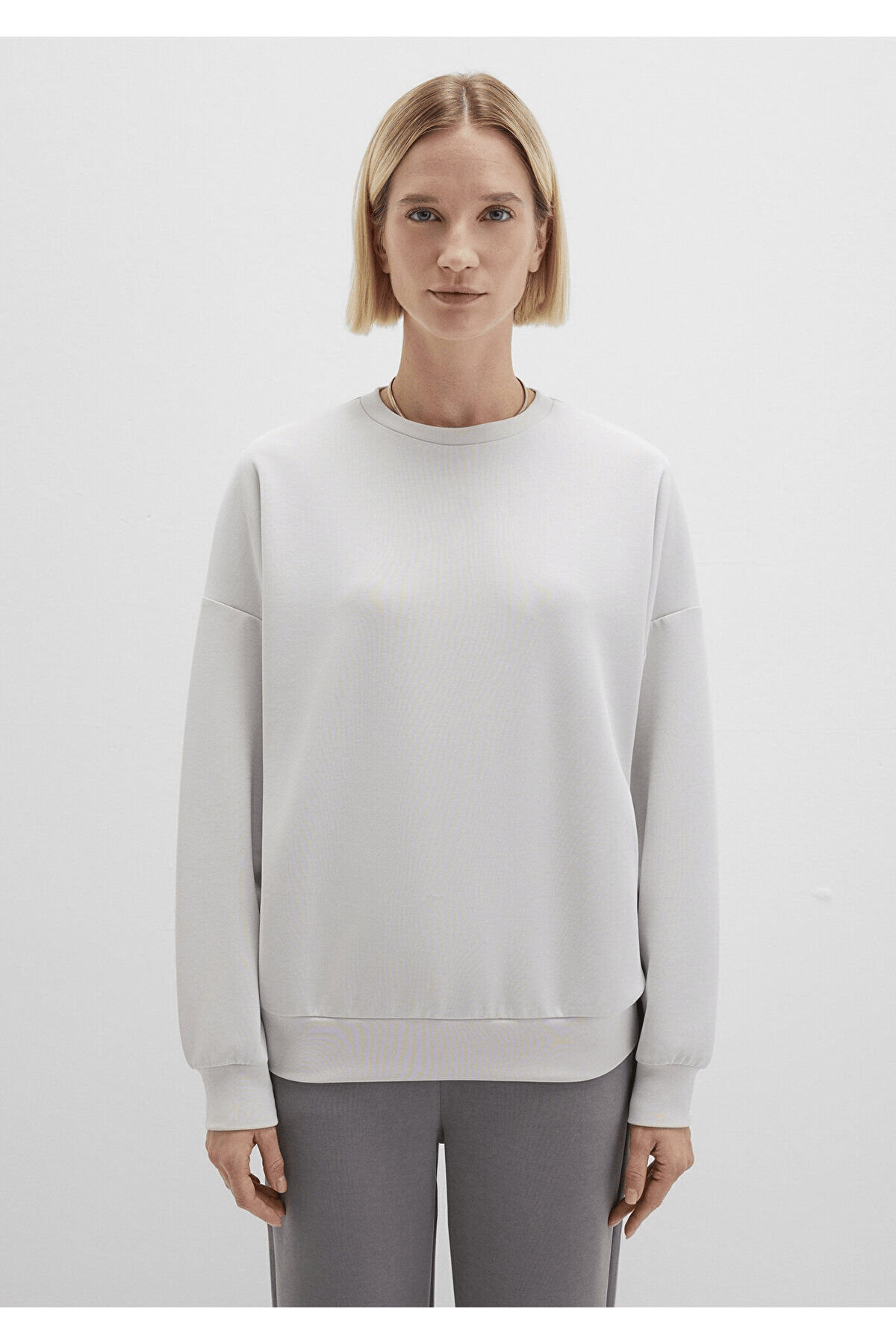 MAVİ KADIN OVERSİZE SWEATSHIRT Açık Gri 168837-70074