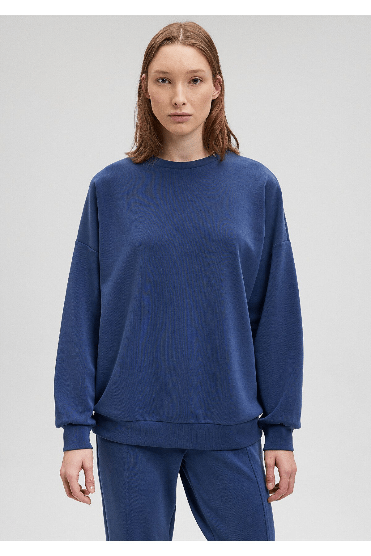 MAVİ KADIN OVERSİZE SWEATSHIRT Derin Mavi 168837-70491