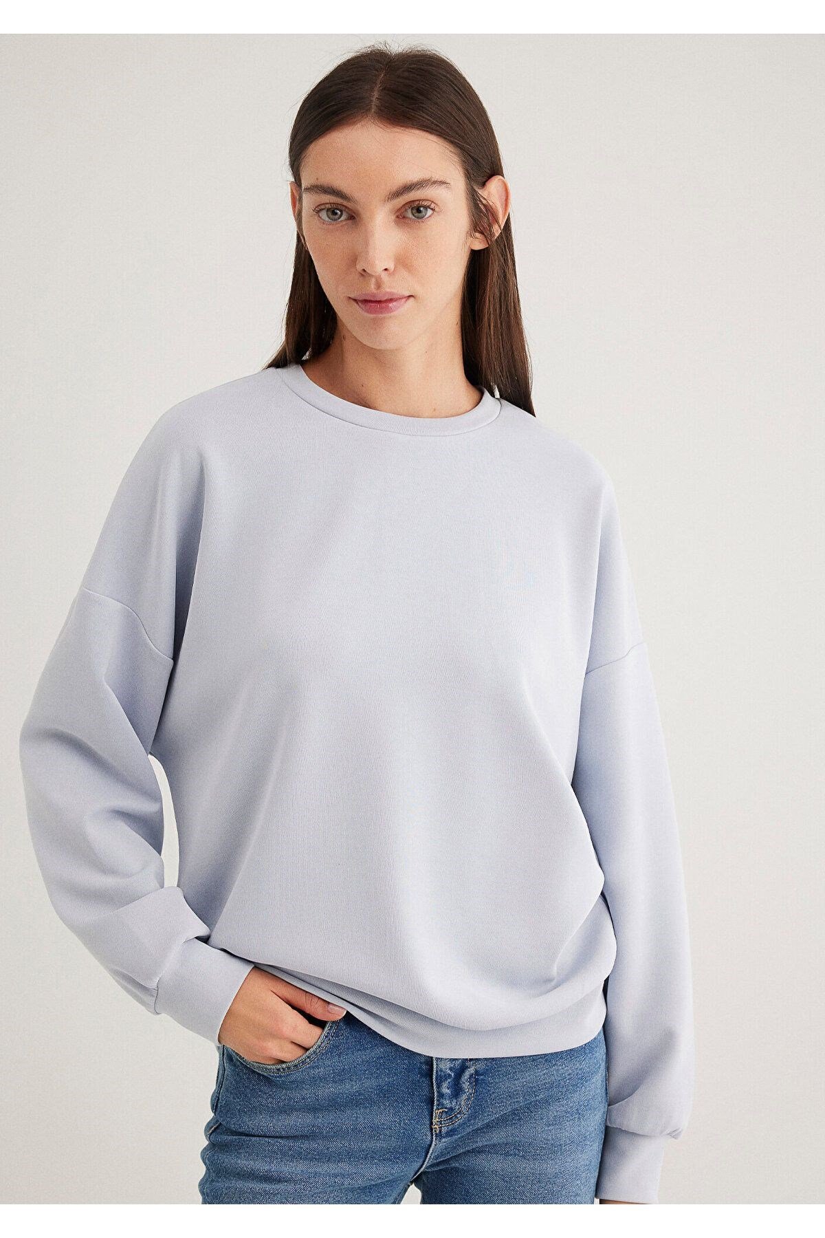 MAVİ KADIN OVERSİZE SWEATSHIRT Halogen Blue 168837-89201
