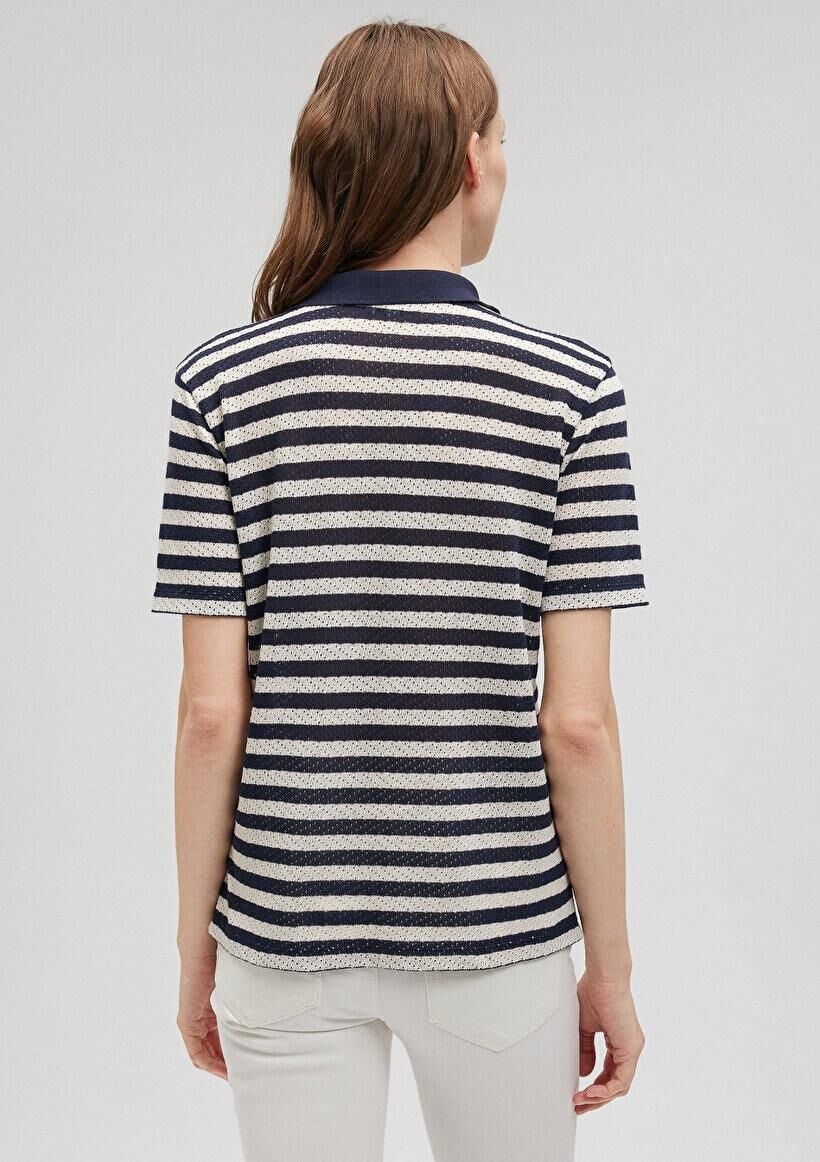 MAVİ KADIN POLO YAKA PENYE Navy Blazer Stripe 1612300-86625