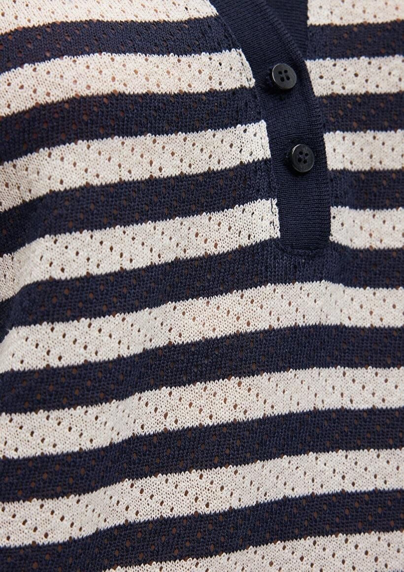 MAVİ KADIN POLO YAKA PENYE Navy Blazer Stripe 1612300-86625