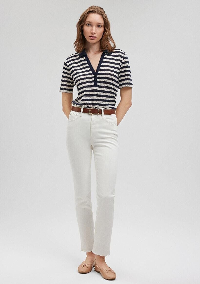 MAVİ KADIN POLO YAKA PENYE Navy Blazer Stripe 1612300-86625