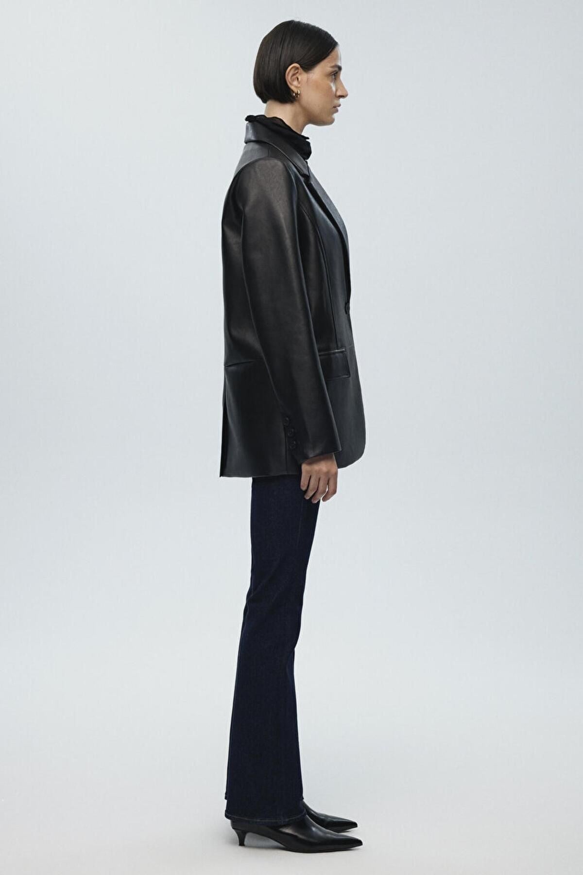 MAVİ KADIN PU BLAZER CEKET Siyah 1110494-900